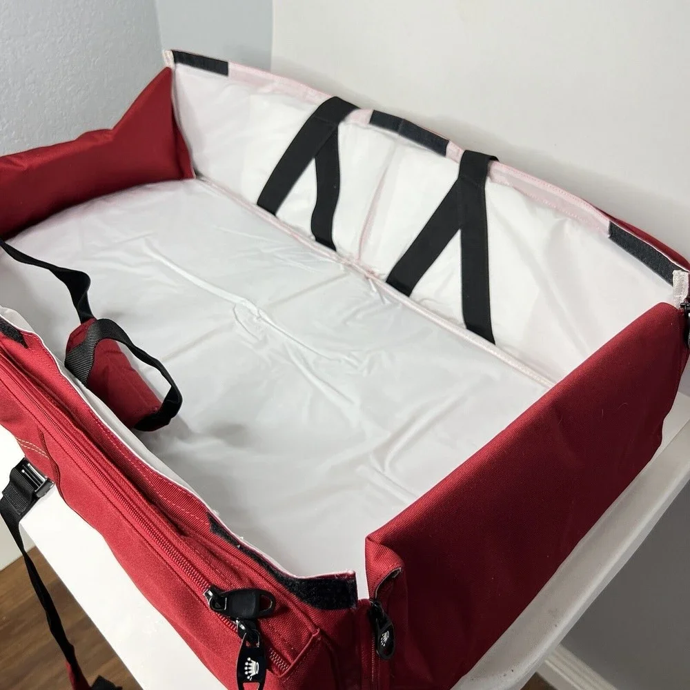 Royal Kiddy London Diaper Bag Baby Changing Pad Portable Maroon Folding 15x13x5